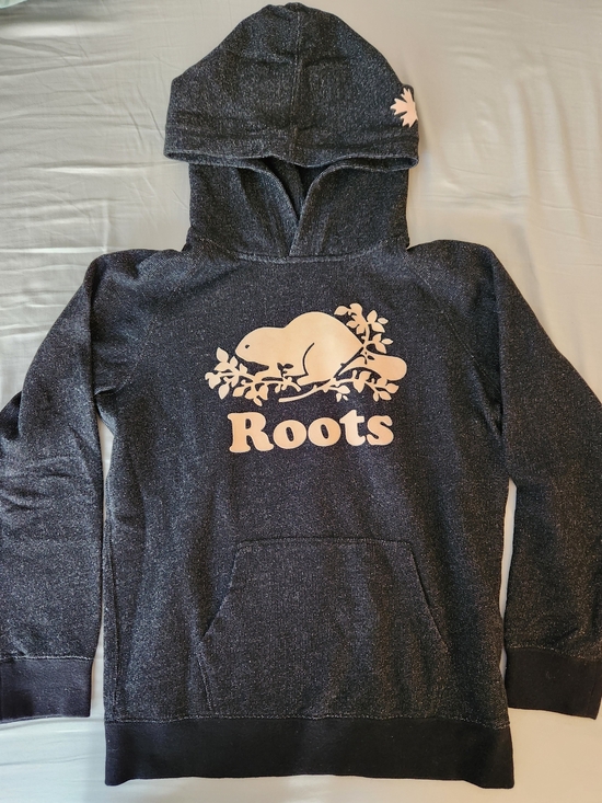 Roots Other - Roots Kids Black Hoodie with Pink Logo
